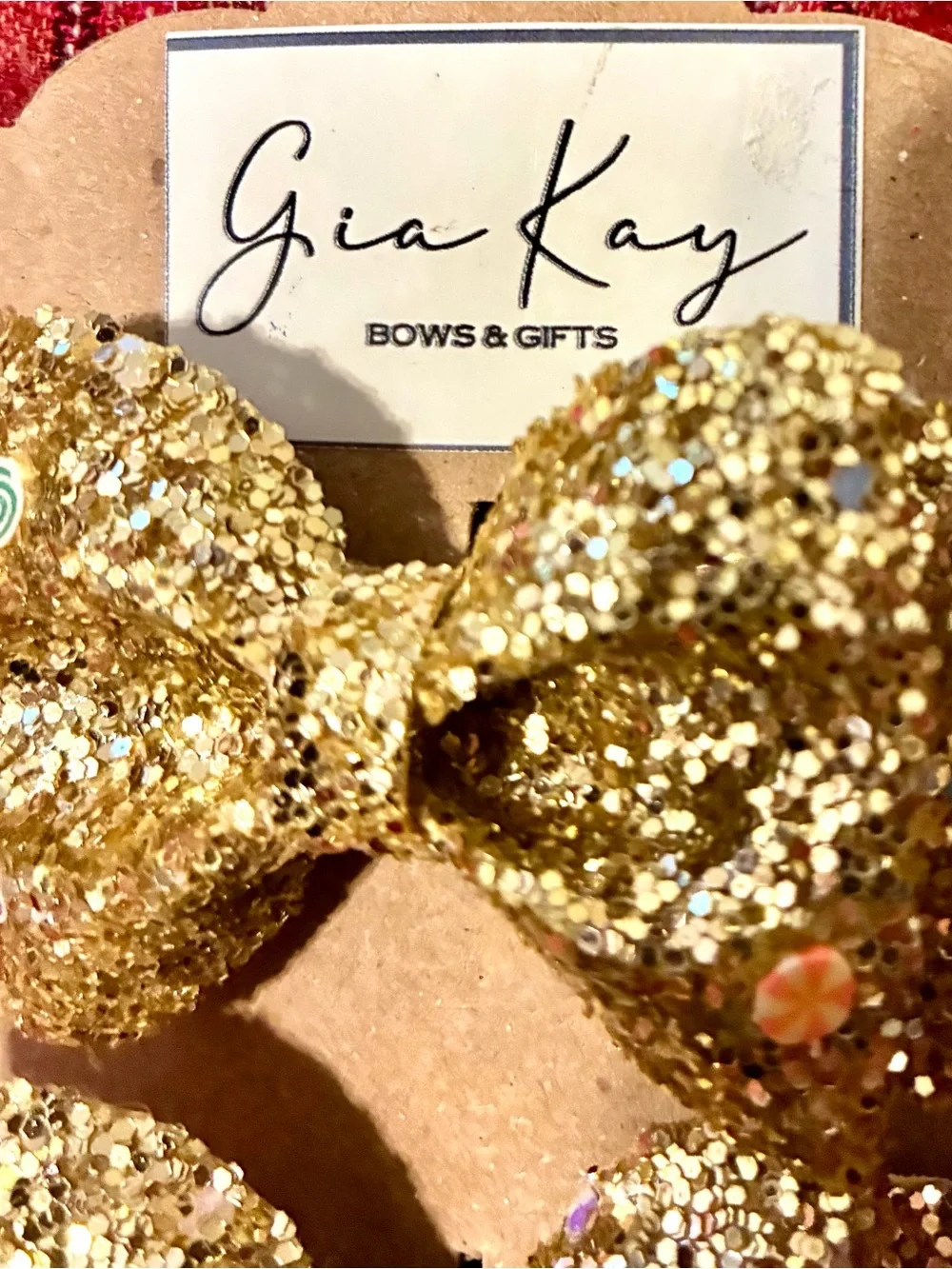 NWT Gold Glitter Hair Bows for Kids - Set of 2